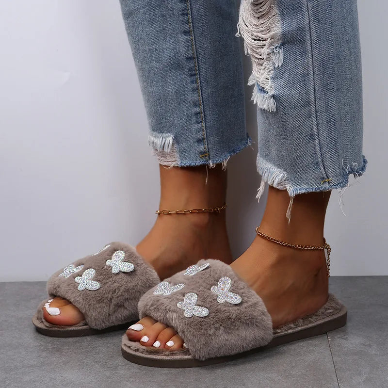 Butterfly Bliss Plush Slides