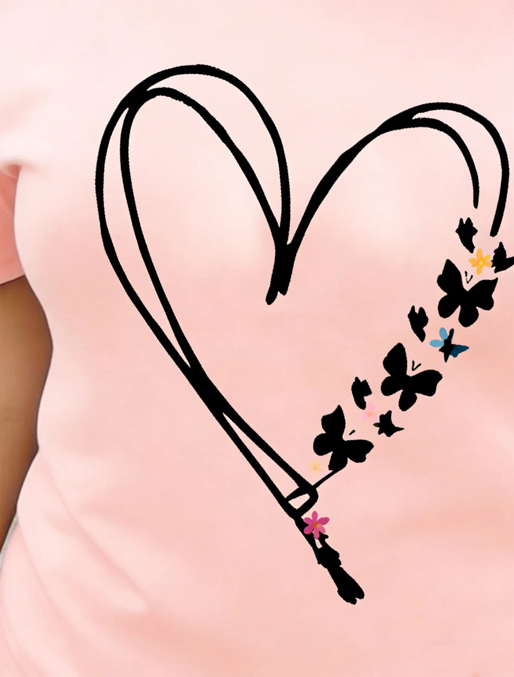 2-Piece Pajama T-Shirt & Shorts Heart Butterfly