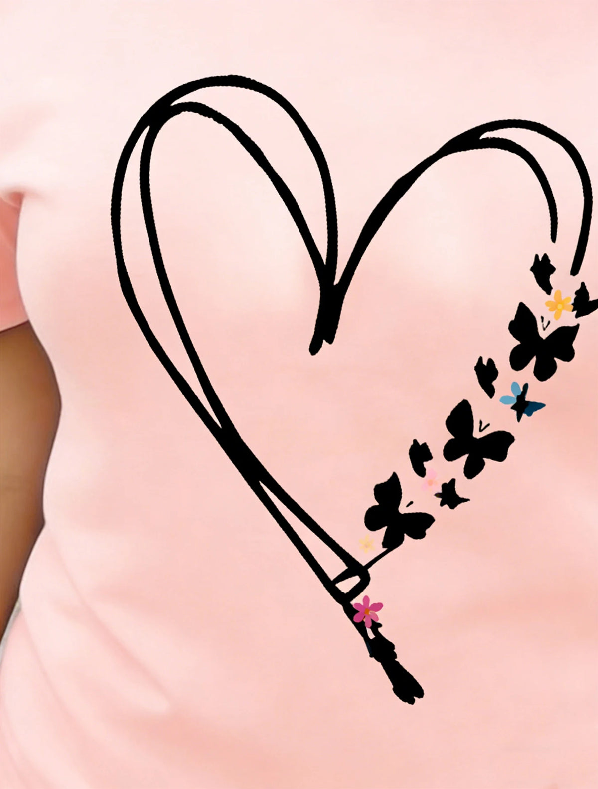 2-Piece Pajama T-Shirt & Shorts Heart Butterfly
