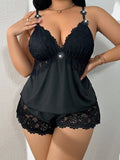 Plus Size Blush Bliss Satin Set