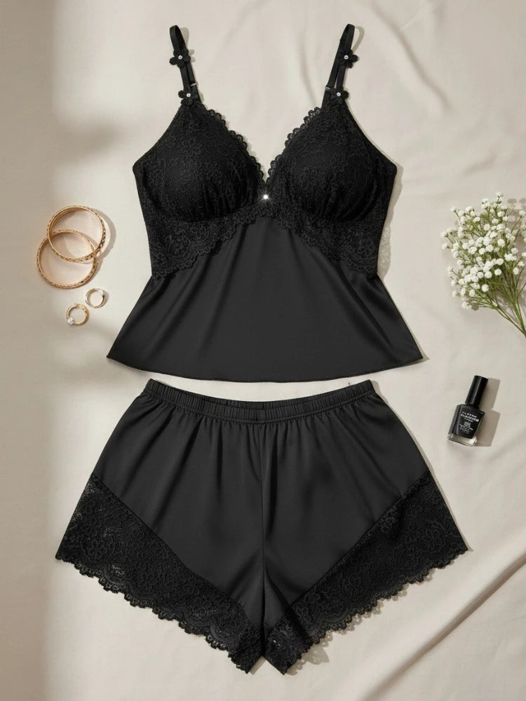 Plus Size Blush Bliss Satin Set